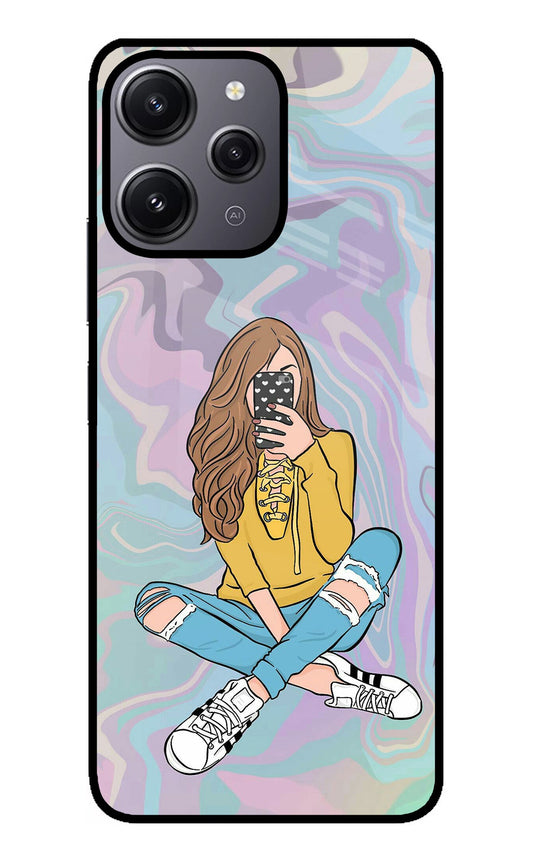 Selfie Girl Redmi 12 4G Glass Case