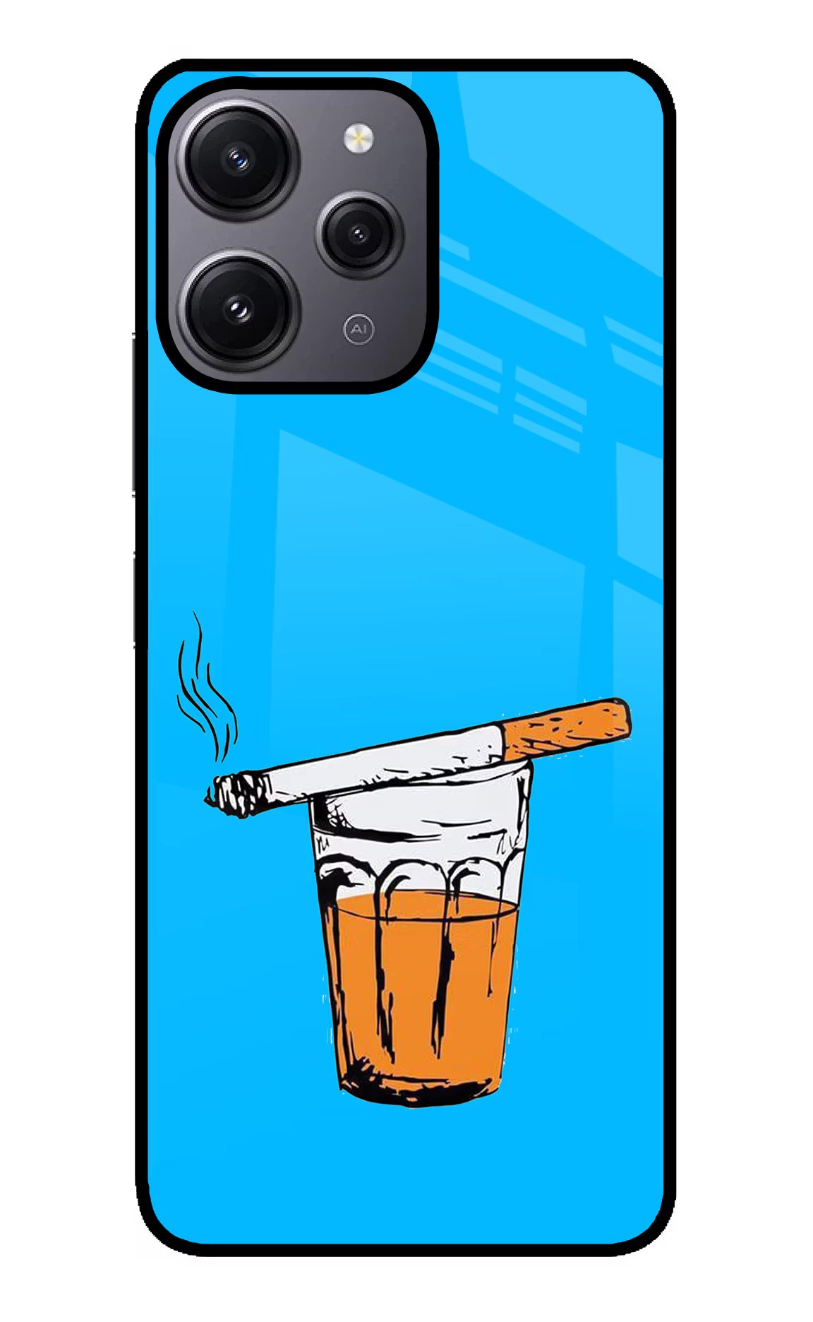 Chai Sutta Redmi 12 4G Glass Case Back Cover by Casekaro