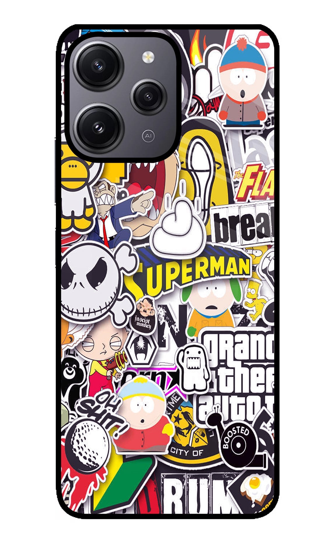 Sticker Bomb Redmi 12 4G Back Cover