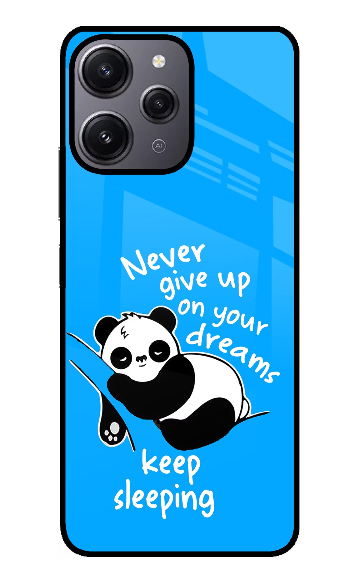 Keep Sleeping Redmi 12 4G Glass Case Back Cover by Casekaro