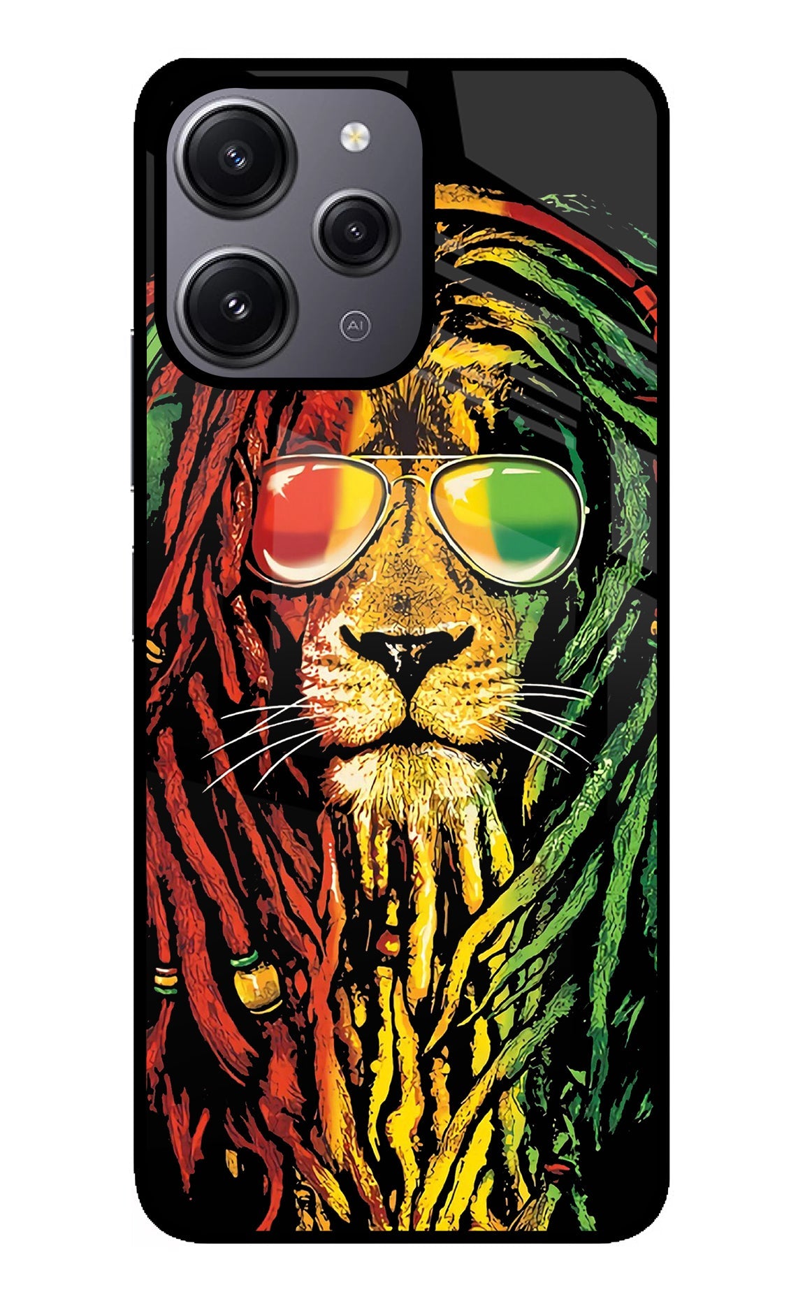 Rasta Lion Redmi 12 4G Glass Case