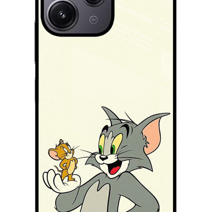 Tom & Jerry Redmi 12 4G Glass Case Back Cover by Casekaro