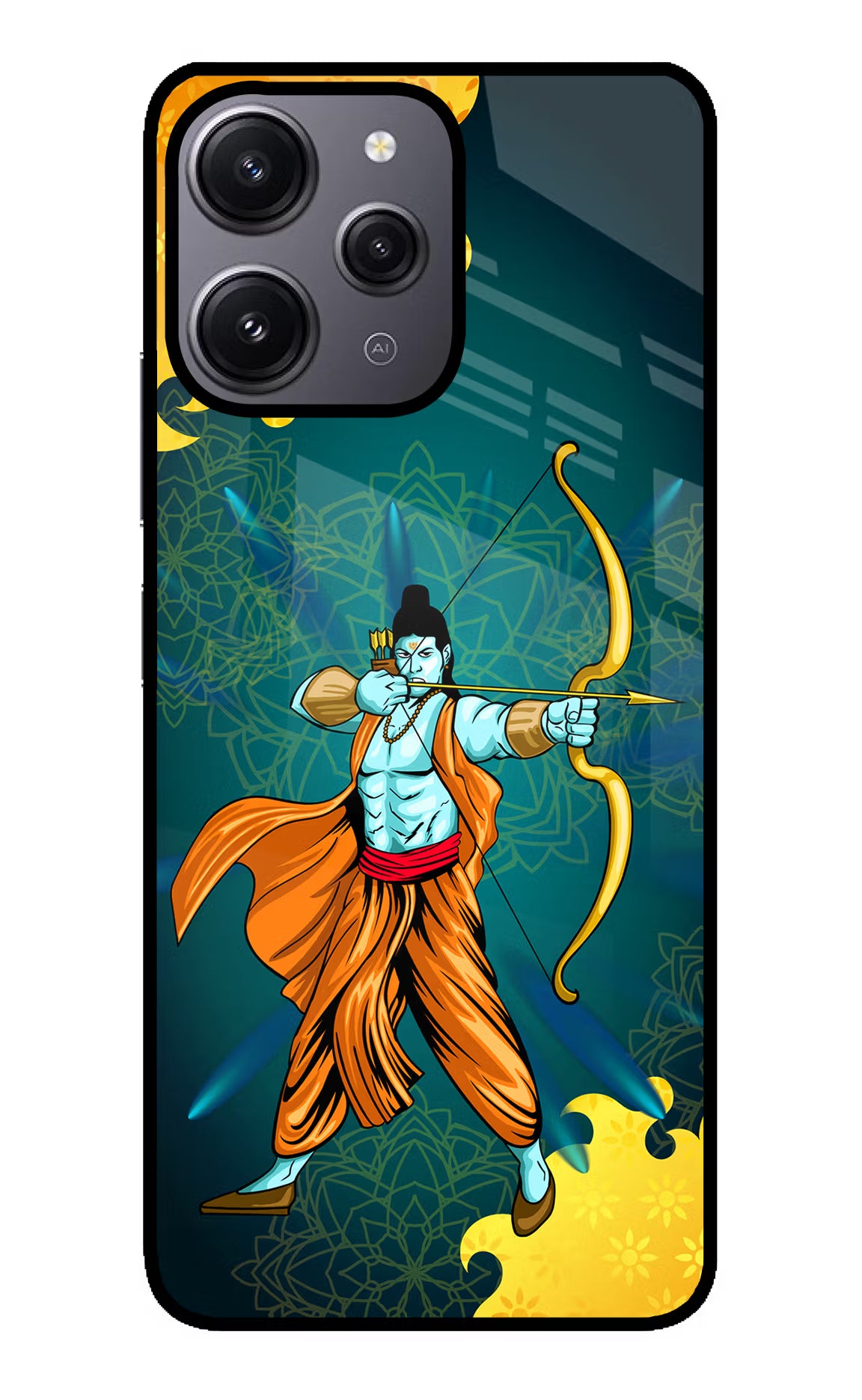 Lord Ram - 6 Redmi 12 4G Glass Case Back Cover by Casekaro