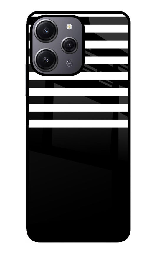 Black and White Print Redmi 12 4G Glass Case