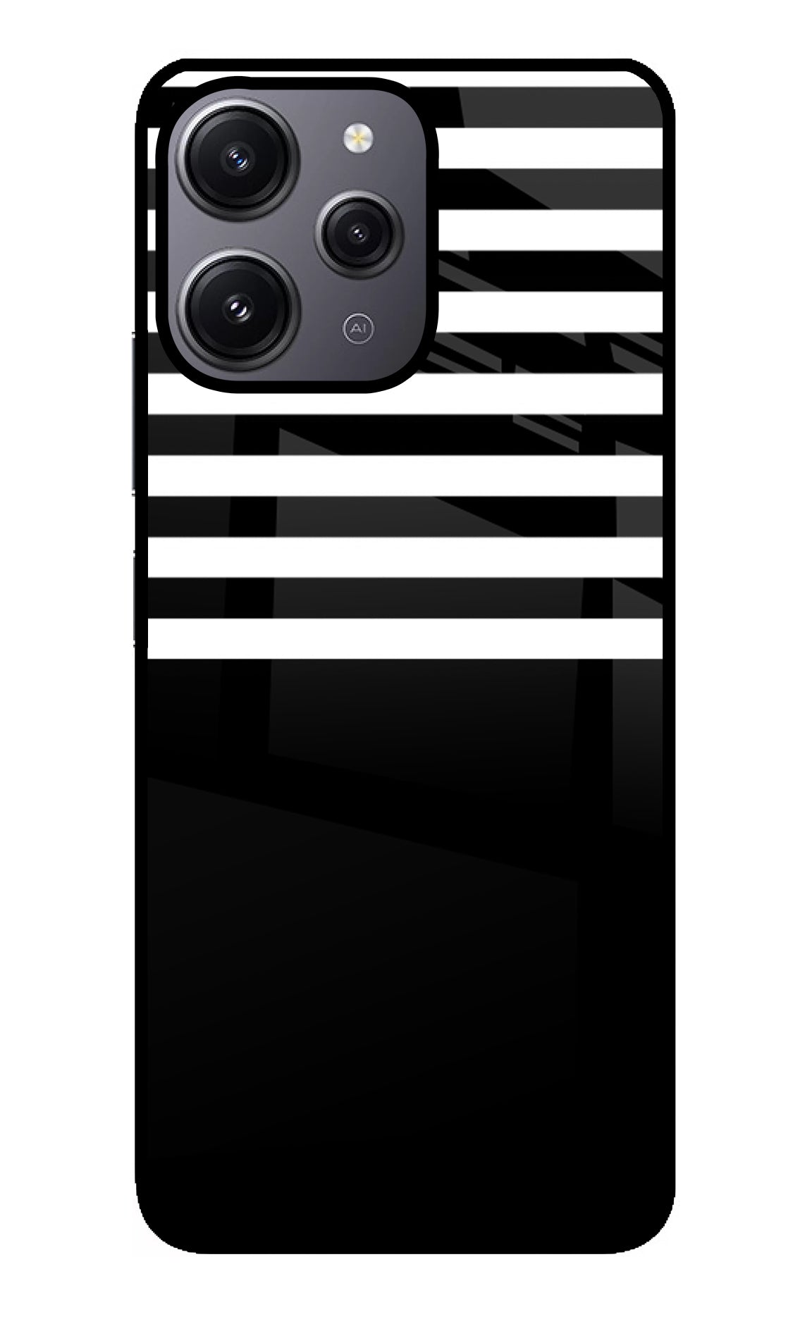 Black and White Print Redmi 12 4G Back Cover