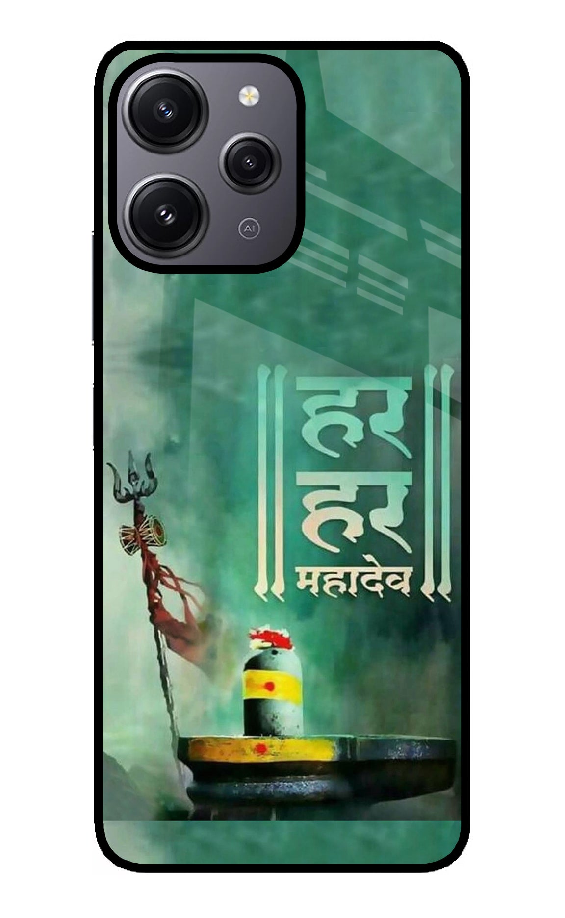 Har Har Mahadev Shivling Redmi 12 4G Glass Case