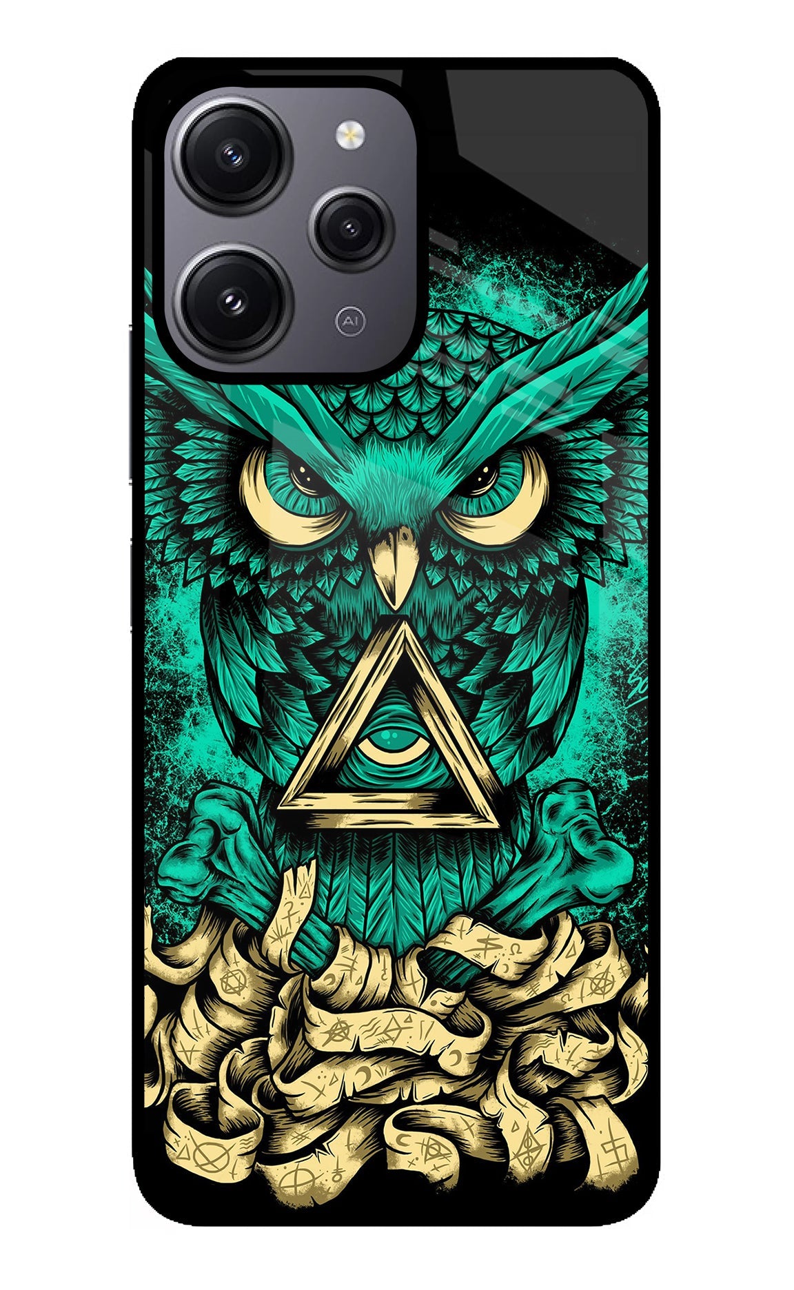 Green Owl Redmi 12 4G Glass Case