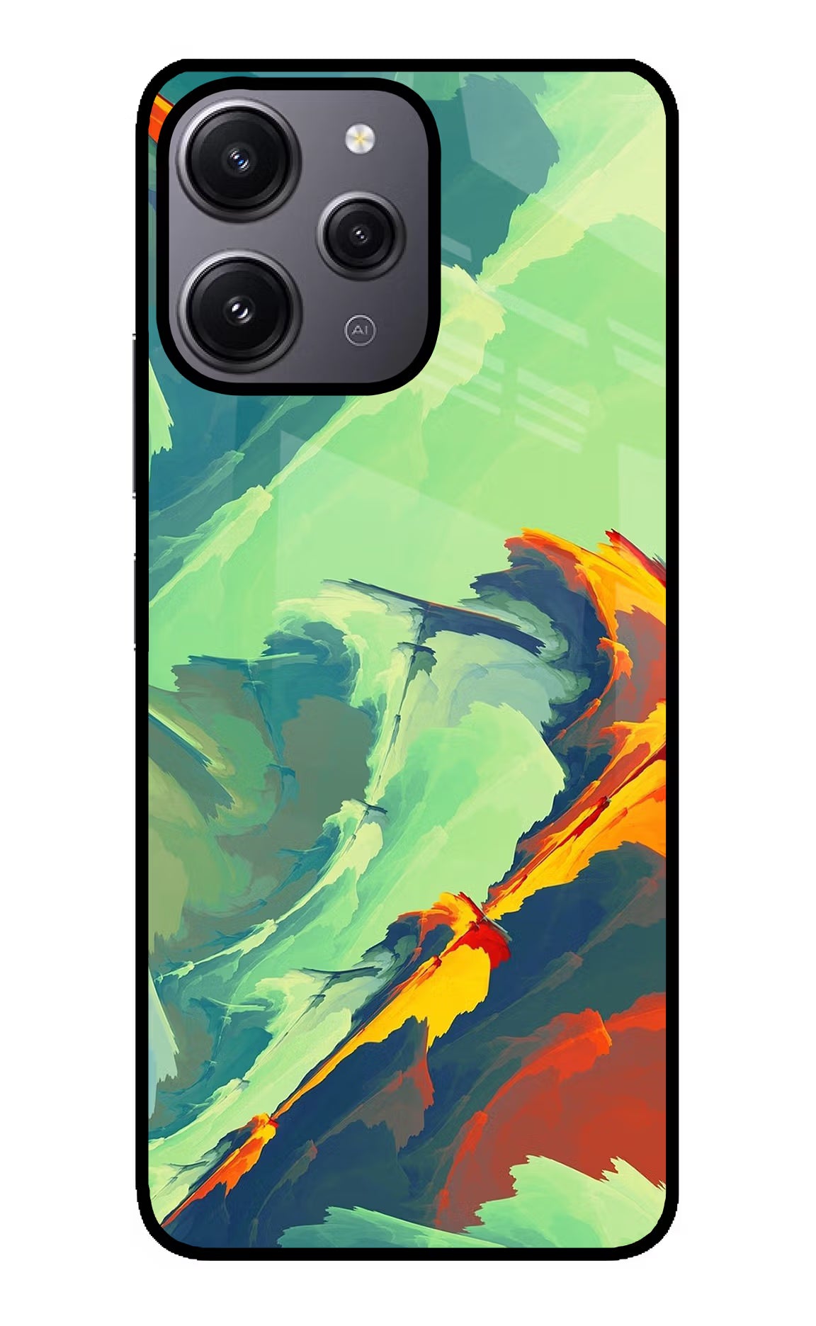 Paint Art Redmi 12 4G Glass Case Back Cover by Casekaro
