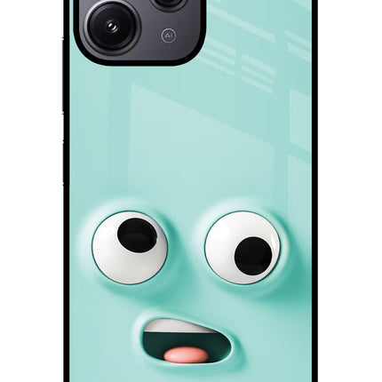 Funny Cartoon Redmi 12 4G Glass Case Back Cover by Casekaro