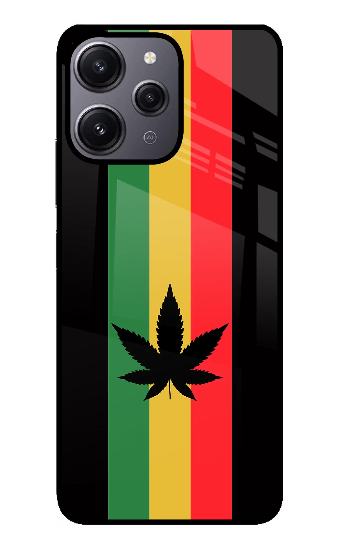 Weed Flag Redmi 12 4G Glass Case Back Cover by Casekaro