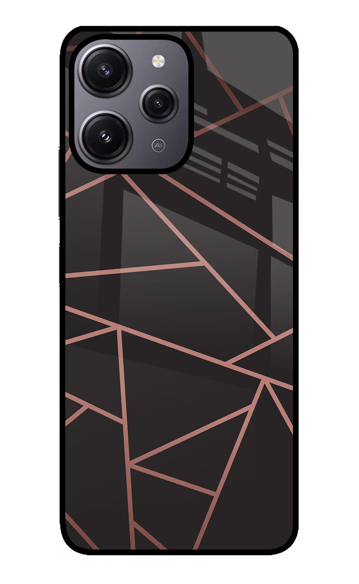 Geometric Pattern Redmi 12 4G Glass Case Back Cover by Casekaro