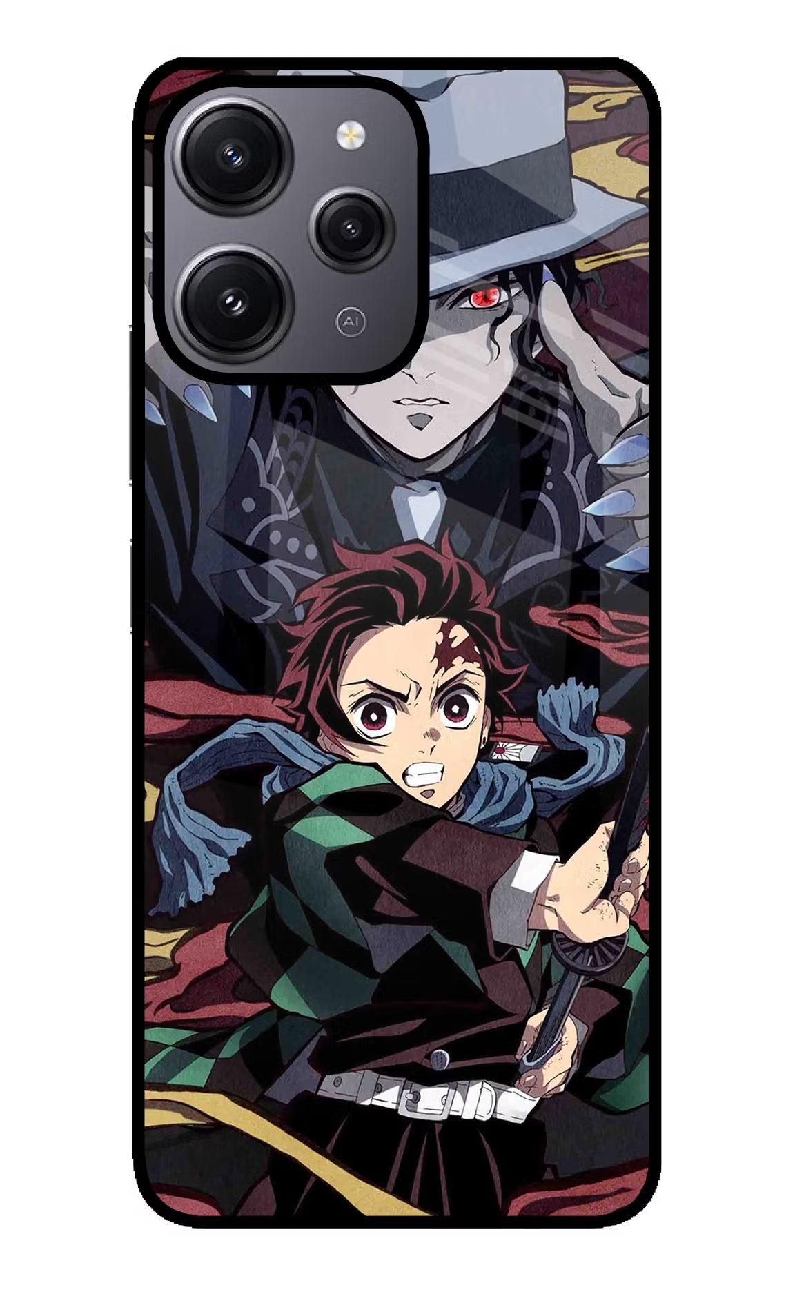 Demon Slayer Redmi 12 4G Glass Case Back Cover by Casekaro