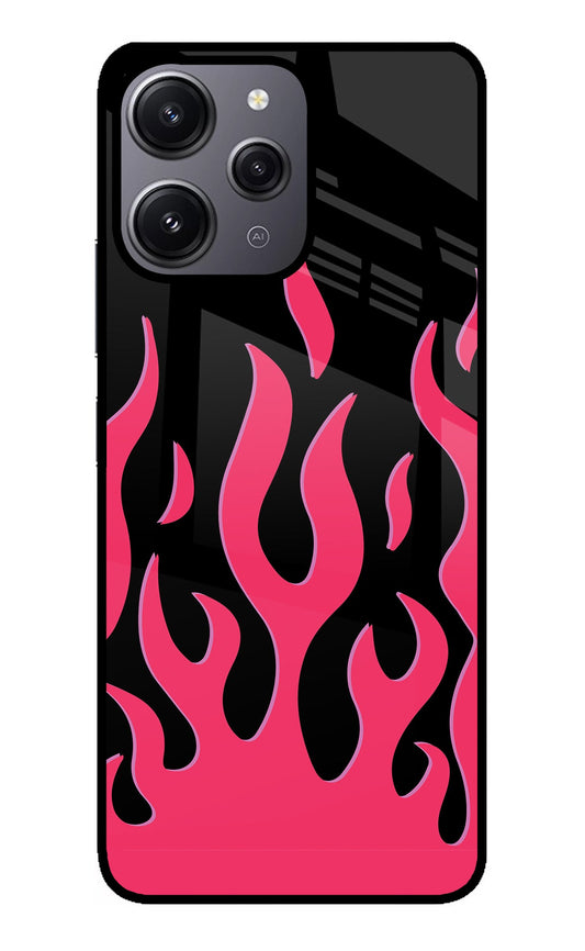 Fire Flames Redmi 12 4G Glass Case