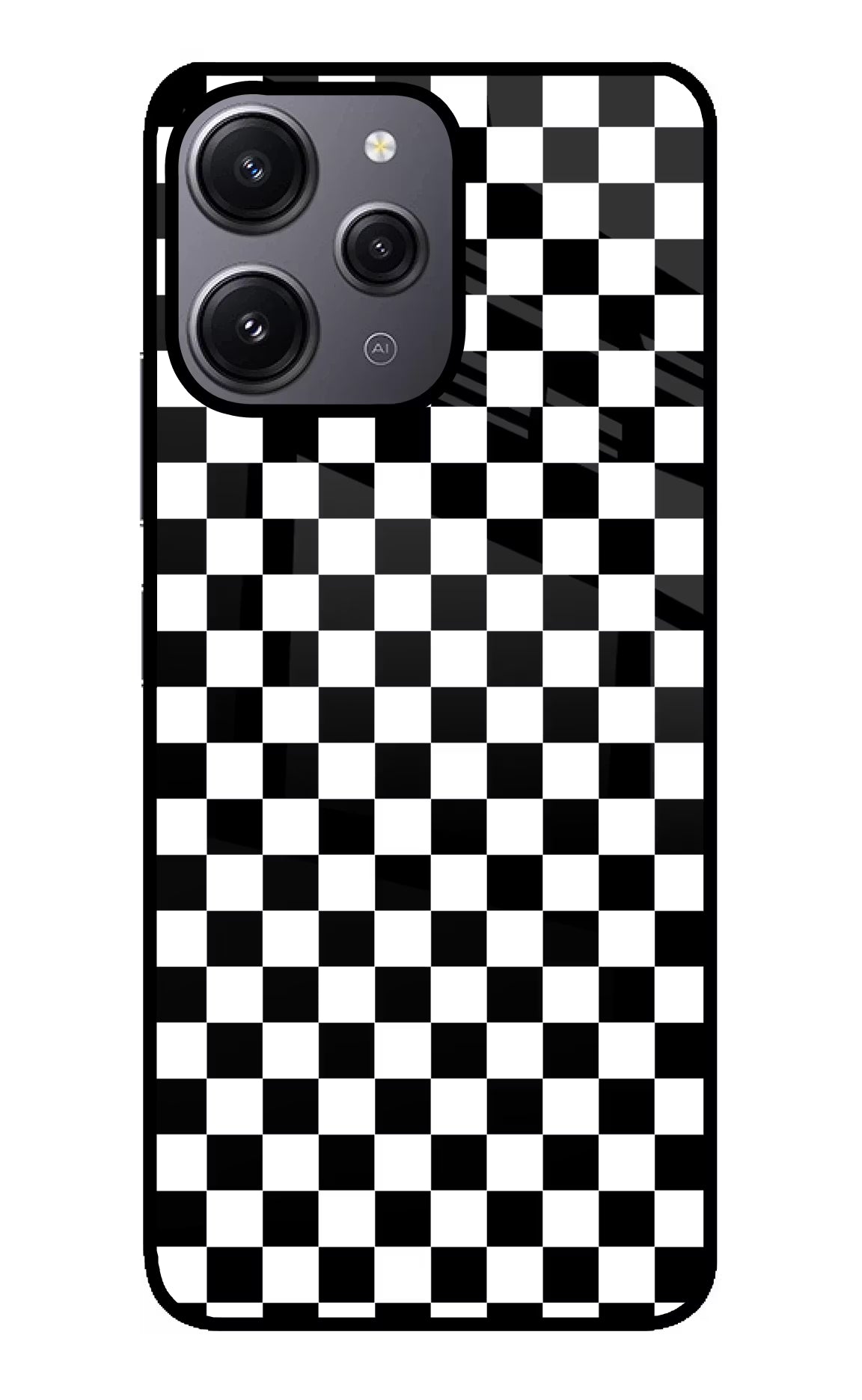 Chess Board Redmi 12 4G Glass Case Back Cover by Casekaro