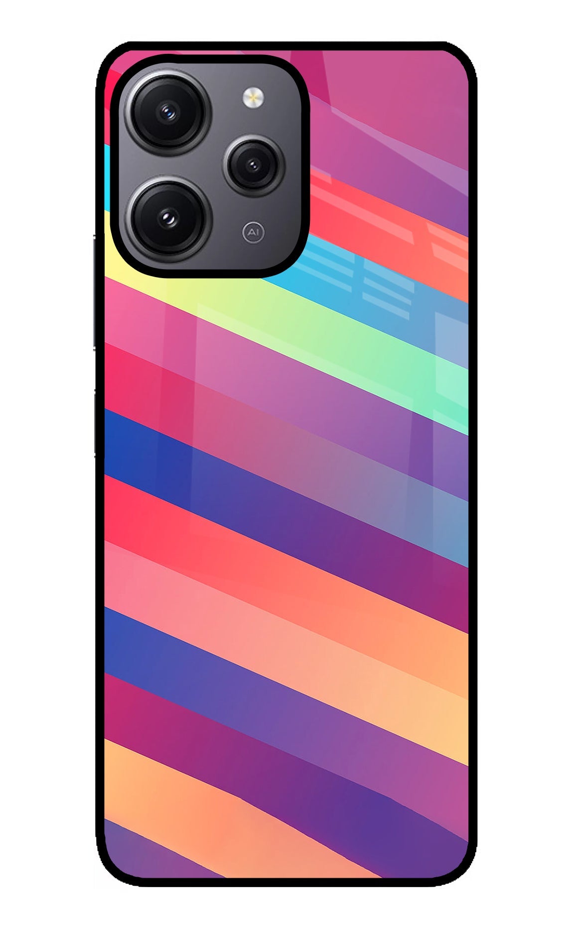 Stripes color Redmi 12 4G Back Cover