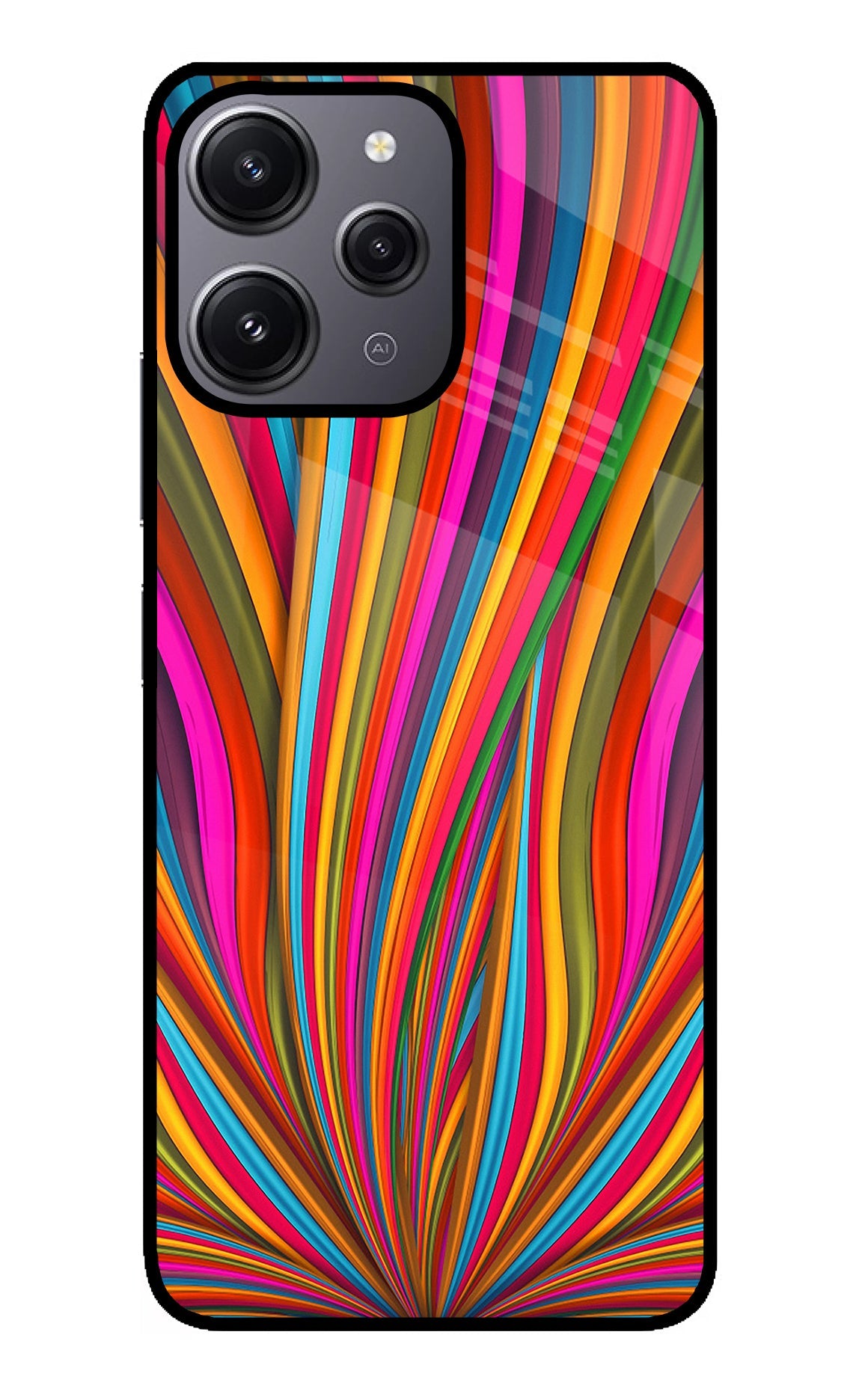 Trippy Wavy Redmi 12 4G Glass Case