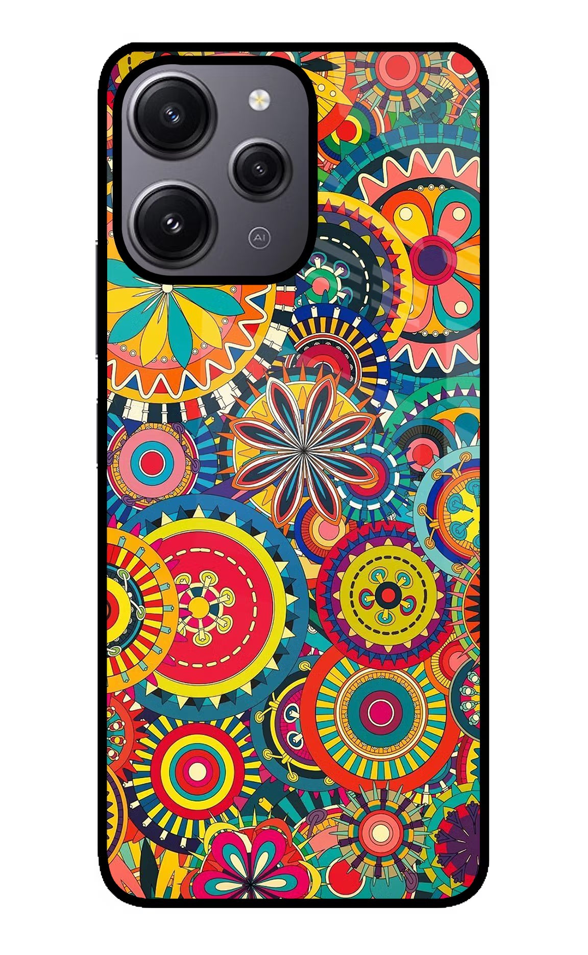 Gol Gol Art Redmi 12 4G Glass Case Back Cover by Casekaro