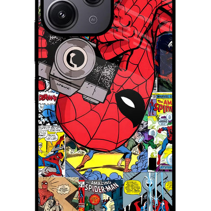 Spider Man Redmi 12 4G Glass Case Back Cover by Casekaro