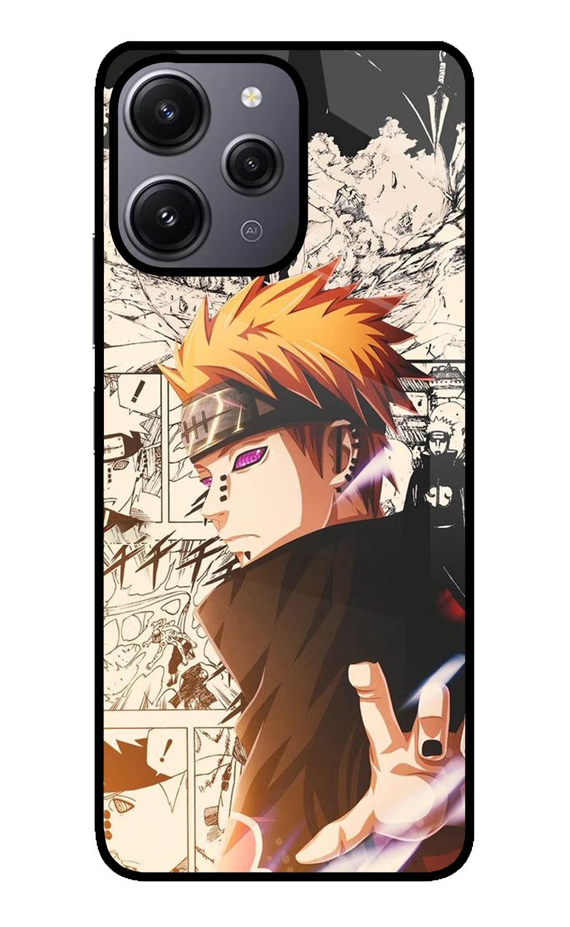 Pain Anime Redmi 12 4G Glass Case Back Cover by Casekaro
