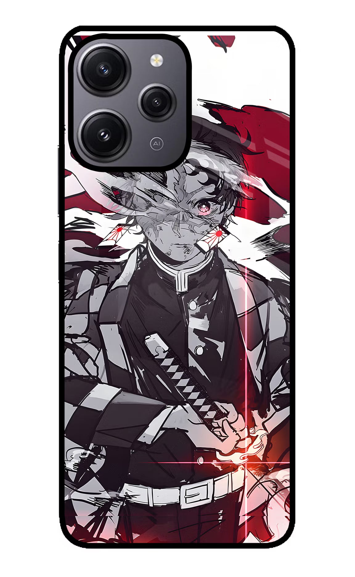 Demon Slayer Redmi 12 4G Glass Case Back Cover by Casekaro