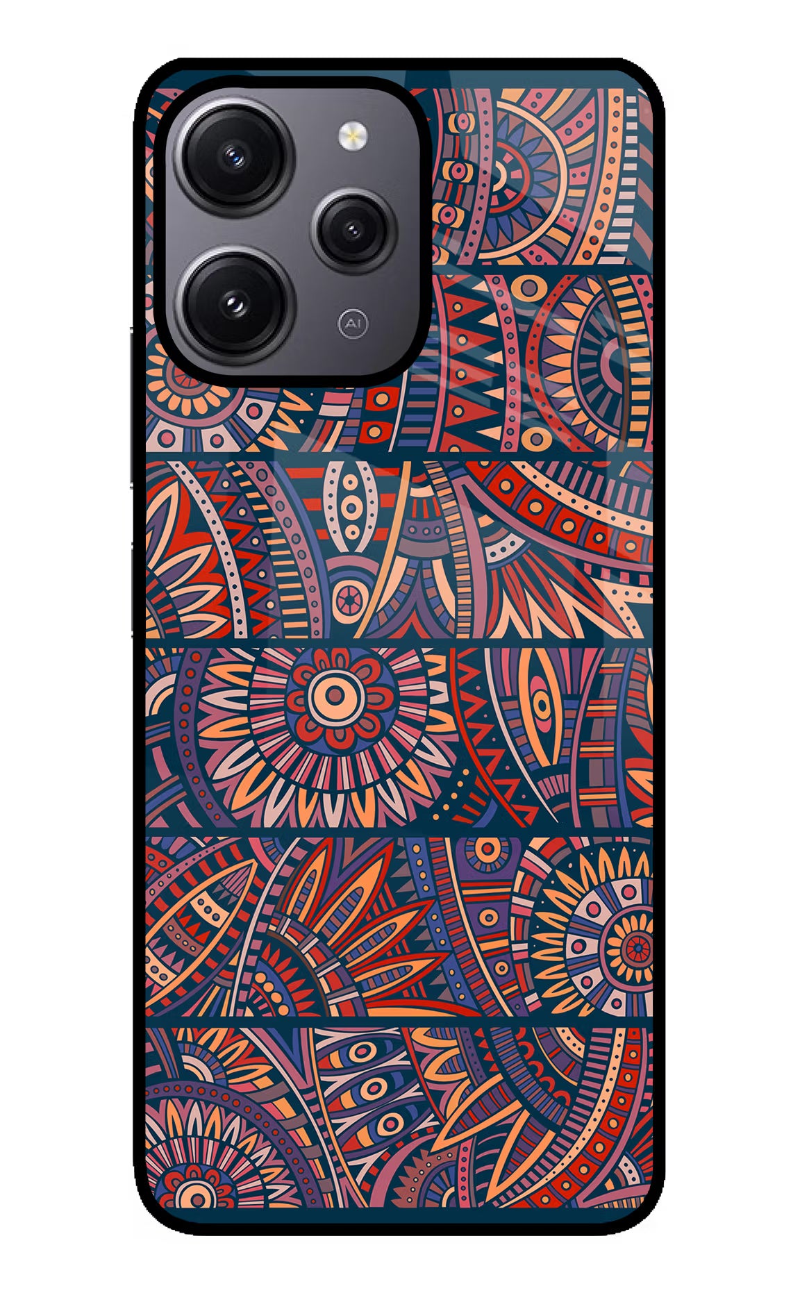 African Culture Design Redmi 12 4G Glass Case Back Cover by Casekaro