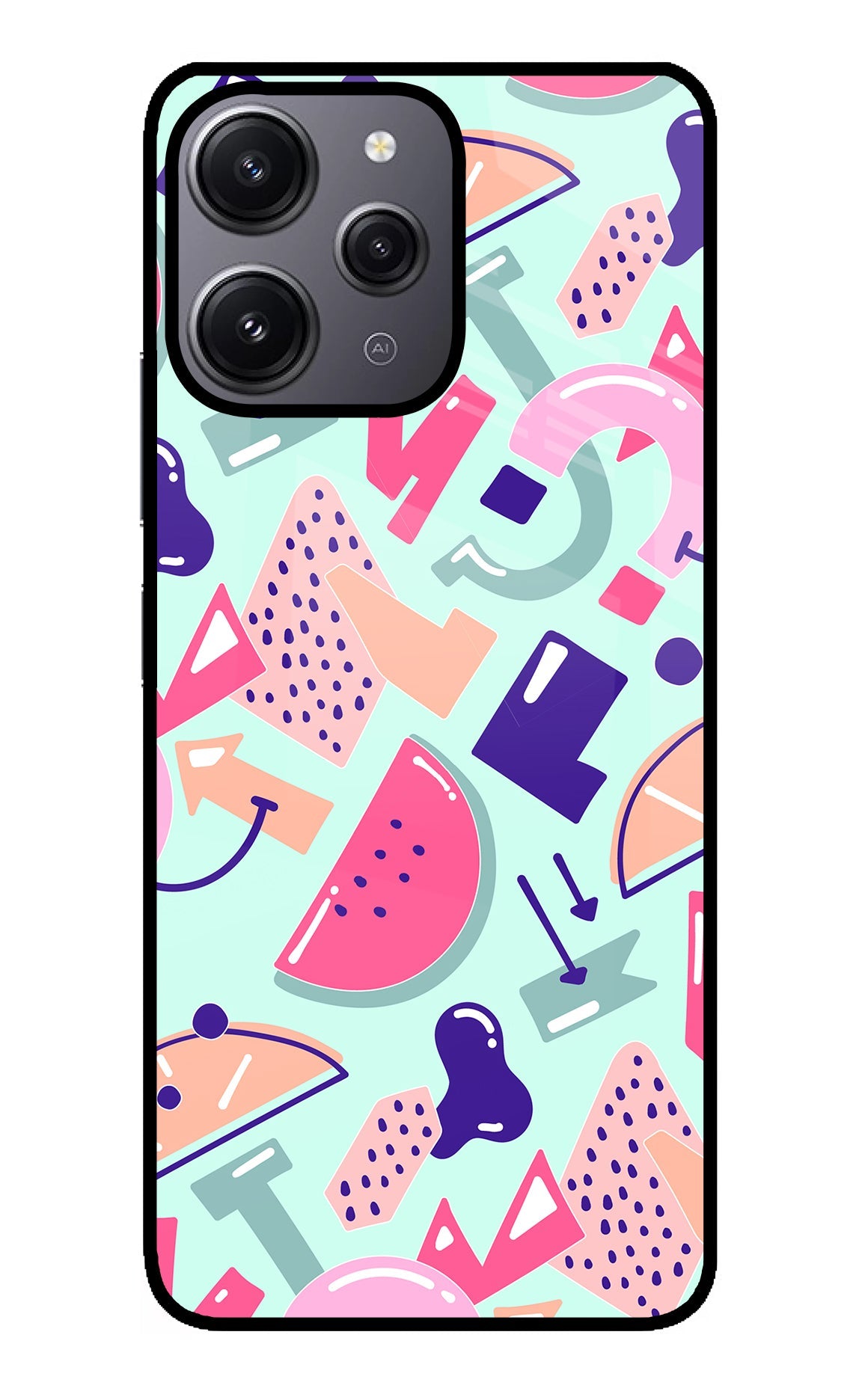 Doodle Pattern Redmi 12 4G Back Cover