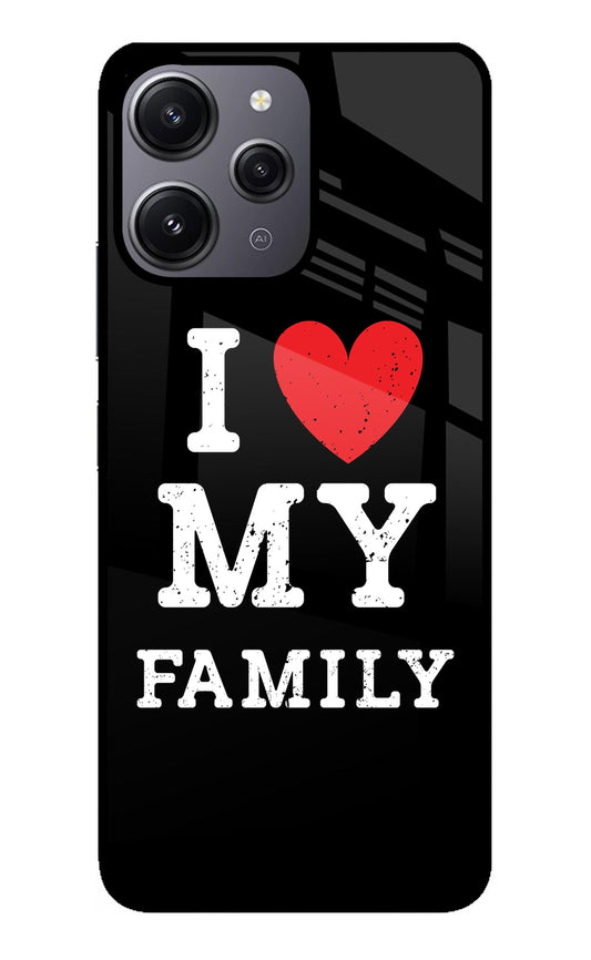 I Love My Family Redmi 12 4G Glass Case