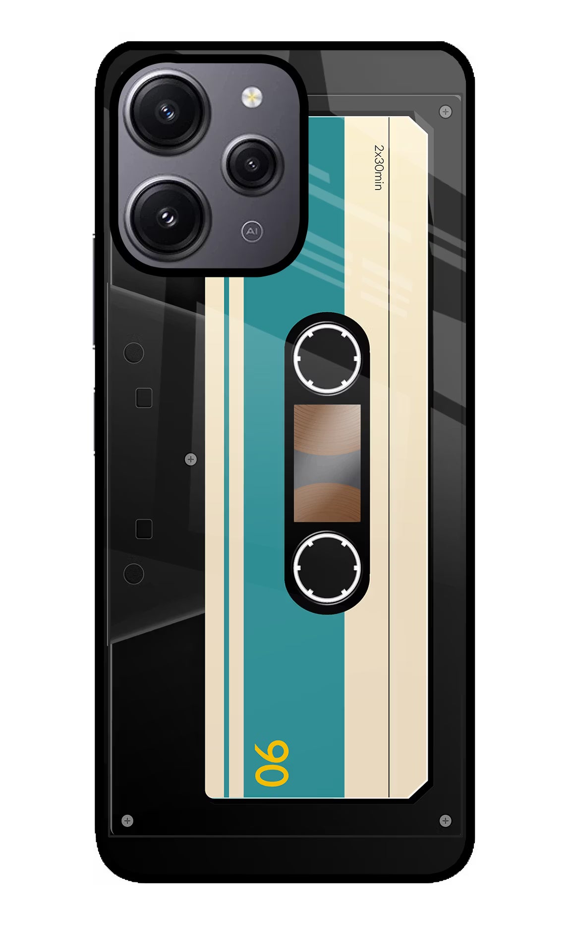 Cassette Redmi 12 4G Glass Case Back Cover by Casekaro