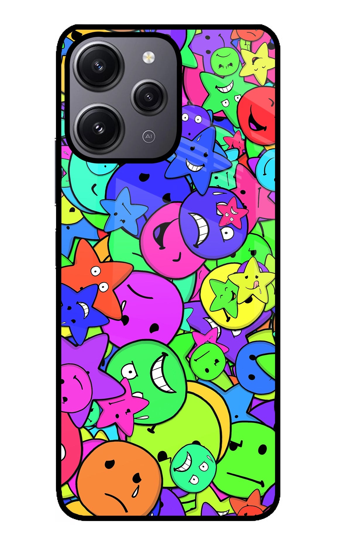 Fun Doodle Redmi 12 4G Glass Case