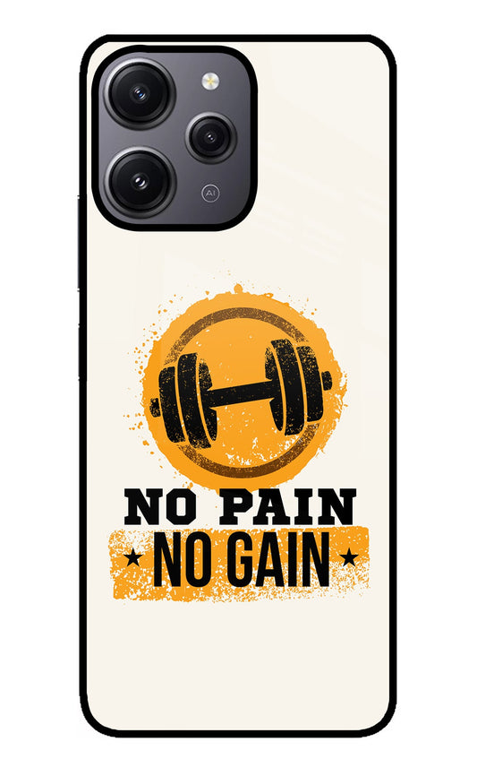 No Pain No Gain Redmi 12 4G Glass Case