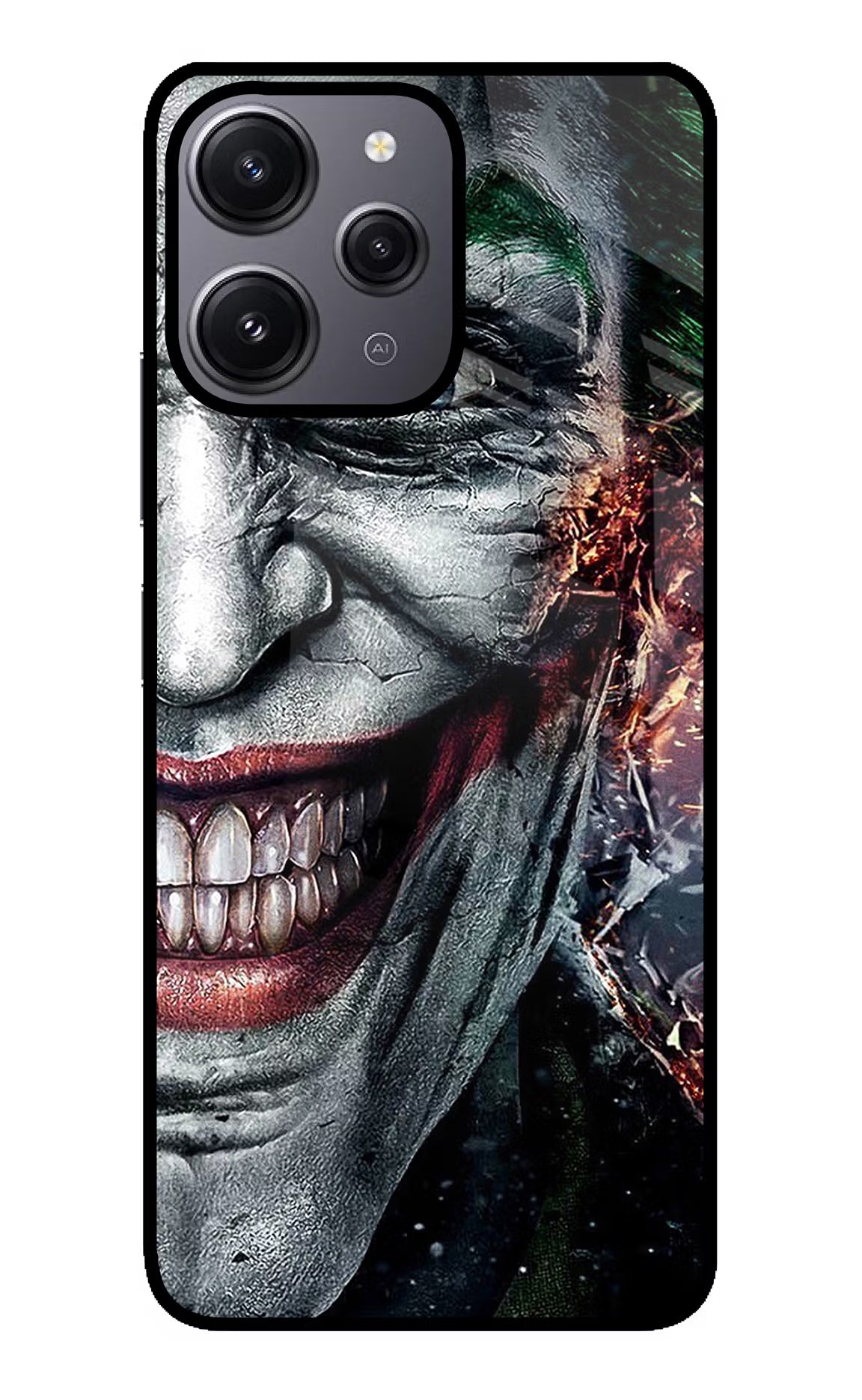 Joker Cam Redmi 12 4G Glass Case Back Cover by Casekaro