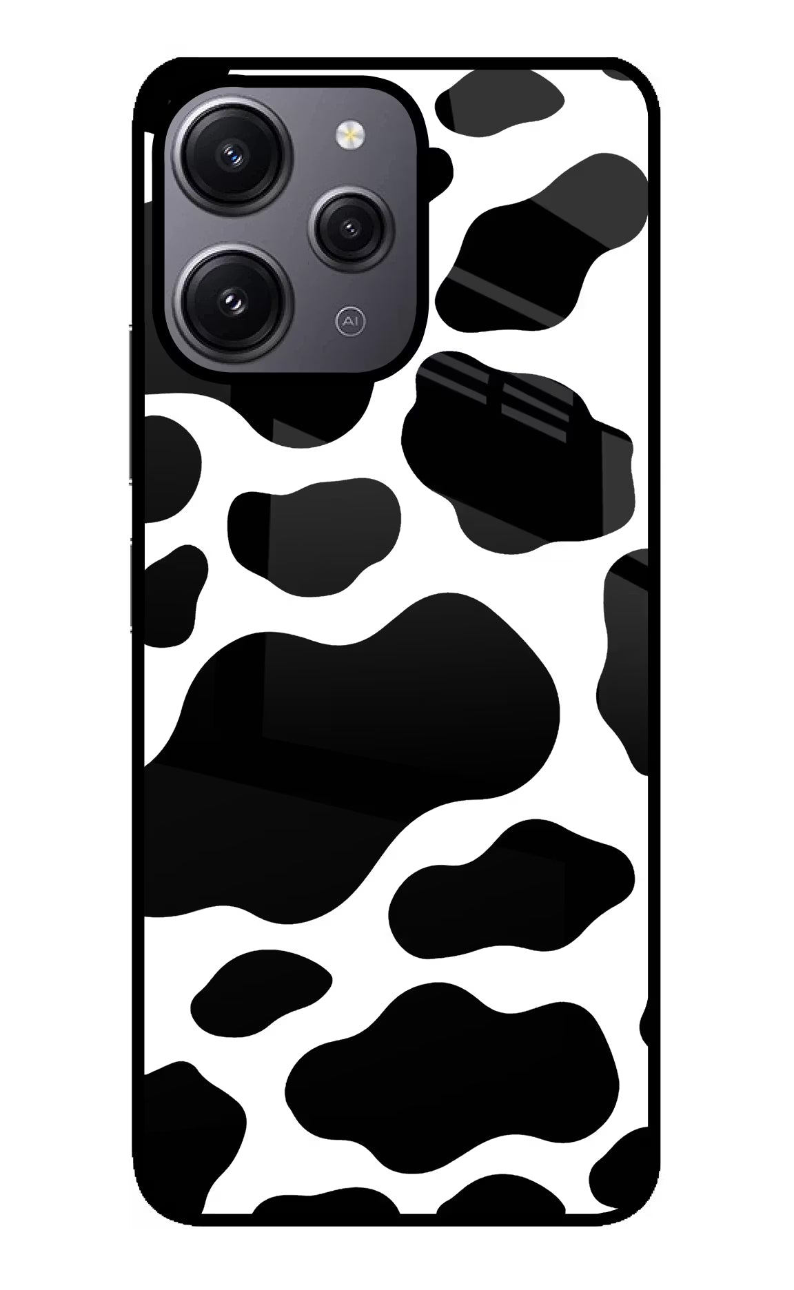 Cow Spots Redmi 12 4G Glass Case Back Cover by Casekaro