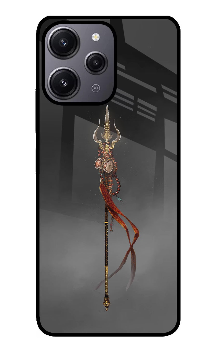 Shiv Trishul Redmi 12 4G Back Cover, Glass case