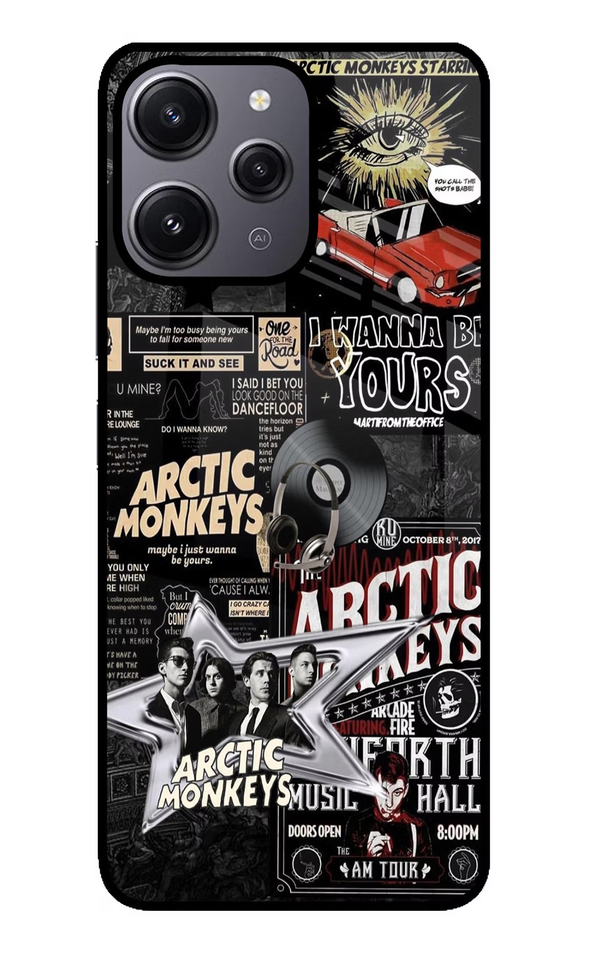 Arctic Monkeys Redmi 12 4G Glass Case Back Cover by Casekaro