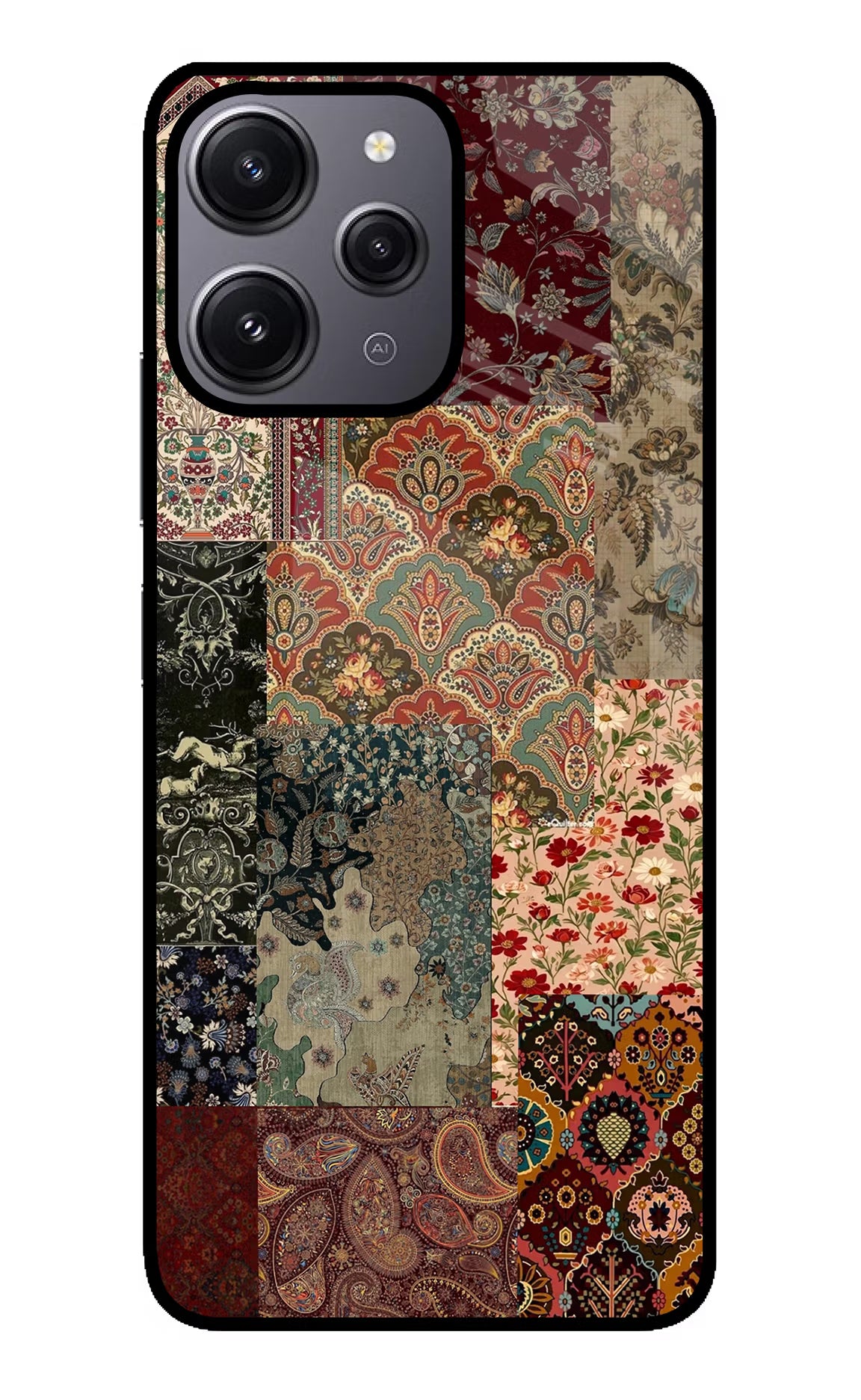 Desi Print Redmi 12 4G Glass Case Back Cover by Casekaro