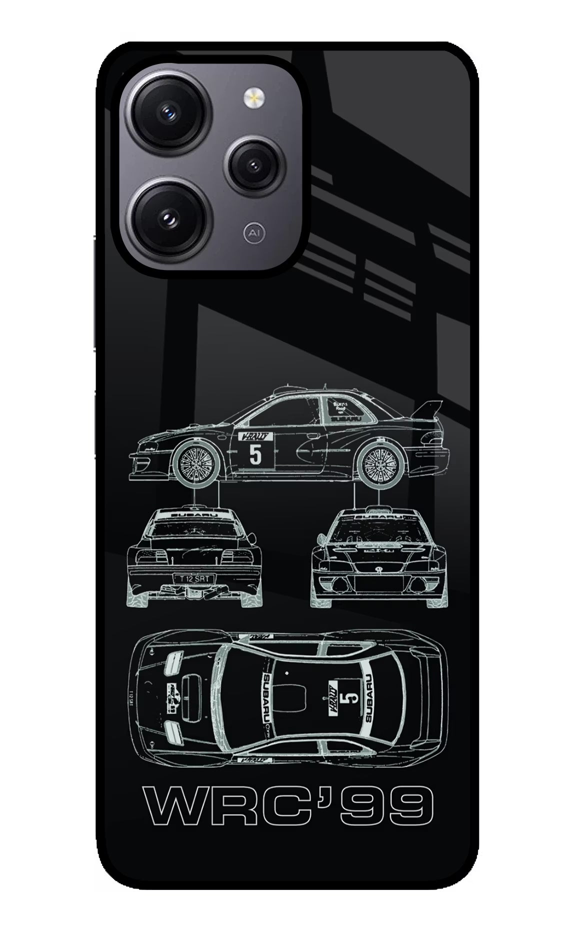 WRC'99 Redmi 12 4G Glass Case Back Cover by Casekaro