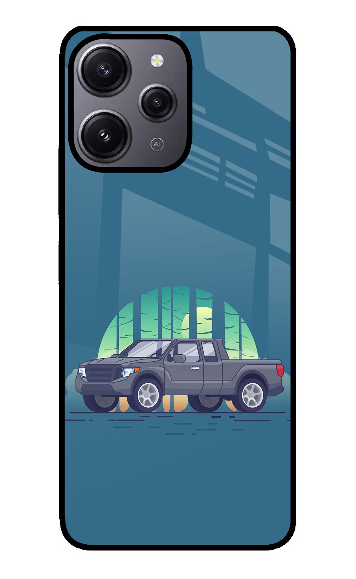 Retro Garage Vibe Redmi 12 4G Glass Case