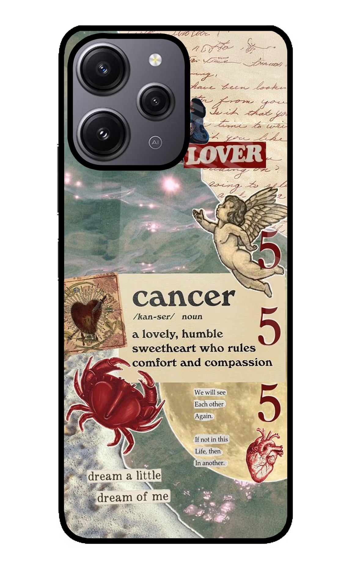 Cancer Zodiac Redmi 12 4G Glass Case