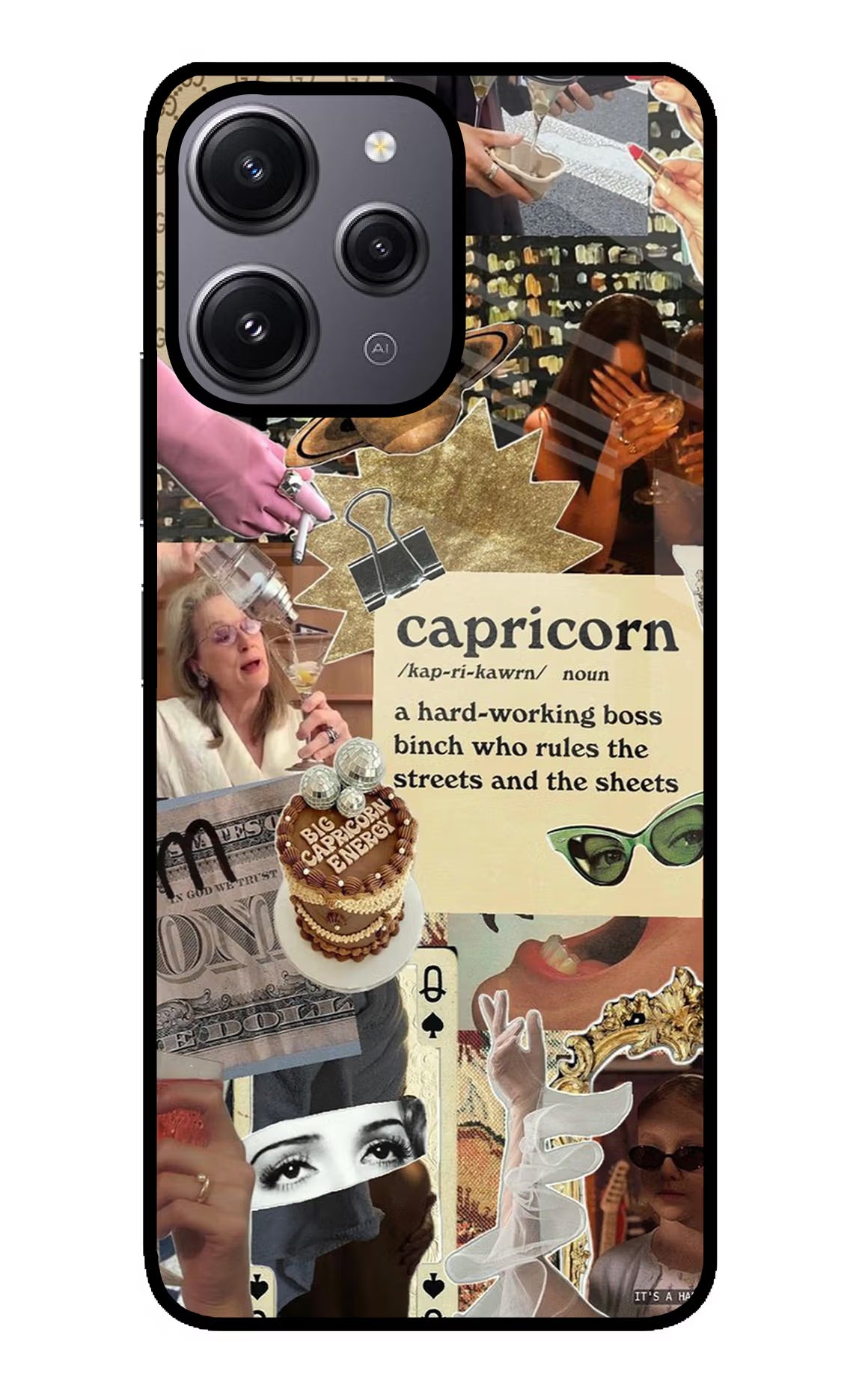 Capricorn Zodiac Redmi 12 4G Glass Case Back Cover by Casekaro