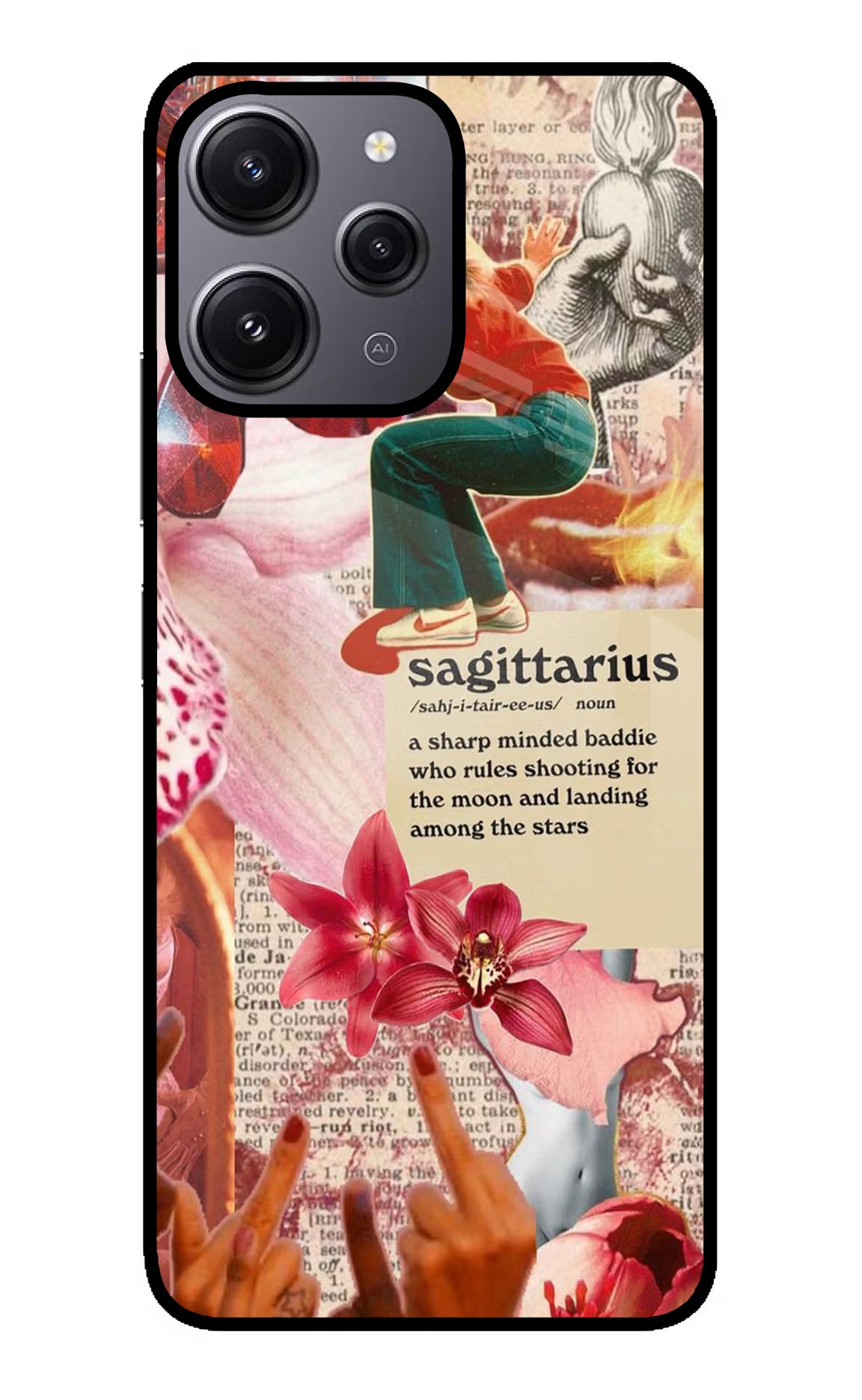 Sagittarius Zodiac Redmi 12 4G Glass Case Back Cover by Casekaro