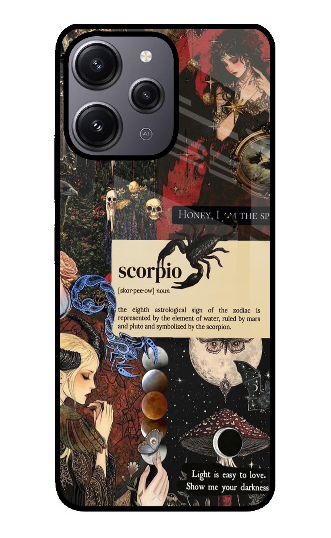 Scorpio Zodiac Redmi 12 4G Glass Case Back Cover by Casekaro