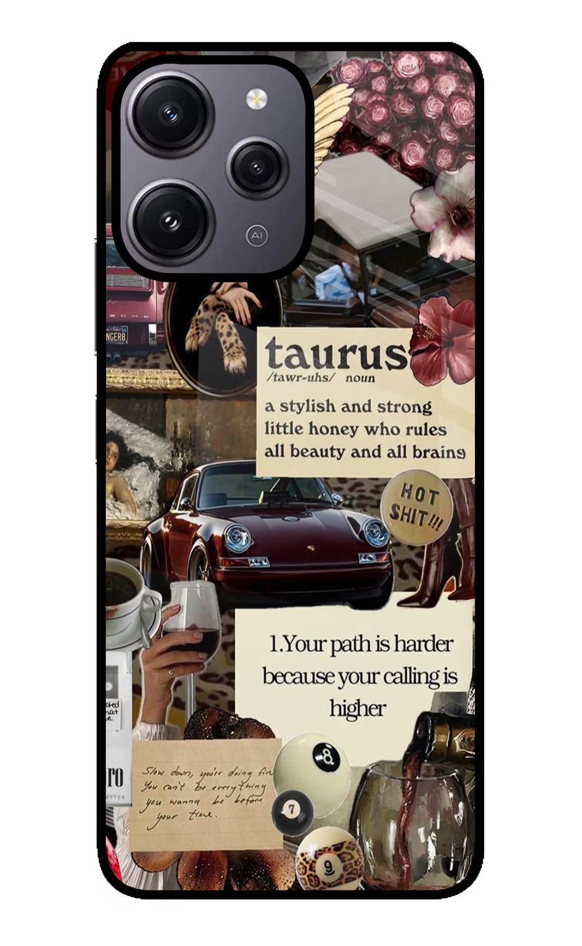 Taurus Zodiac Redmi 12 4G Glass Case Back Cover by Casekaro