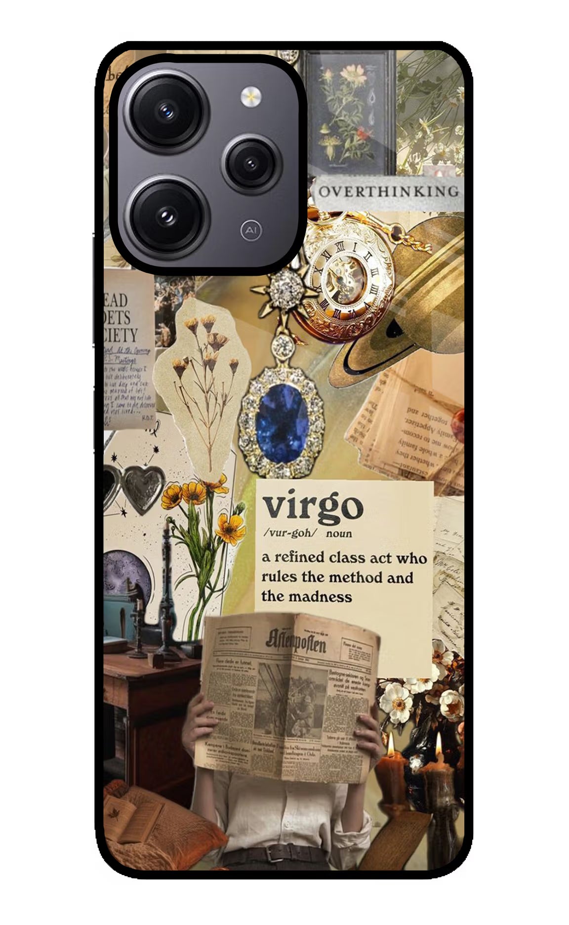 Virgo Zodiac Redmi 12 4G Glass Case Back Cover by Casekaro