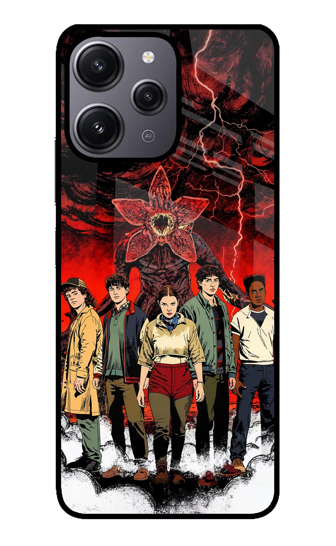 Ordinary Things Characters Redmi 12 4G Glass Case Back Cover by Casekaro