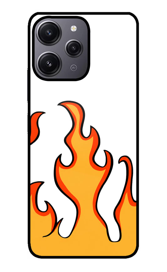 Fired Up – White Redmi 12 4G Glass Case