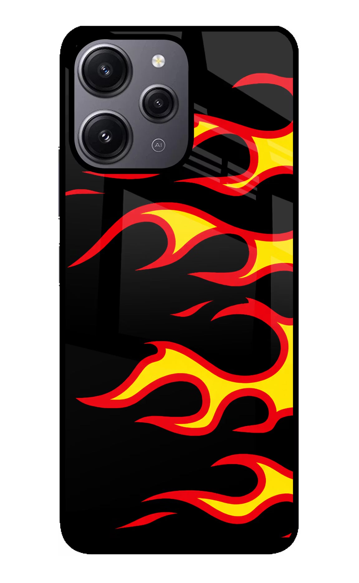 Side Sweep Flames Redmi 12 4G Glass Case