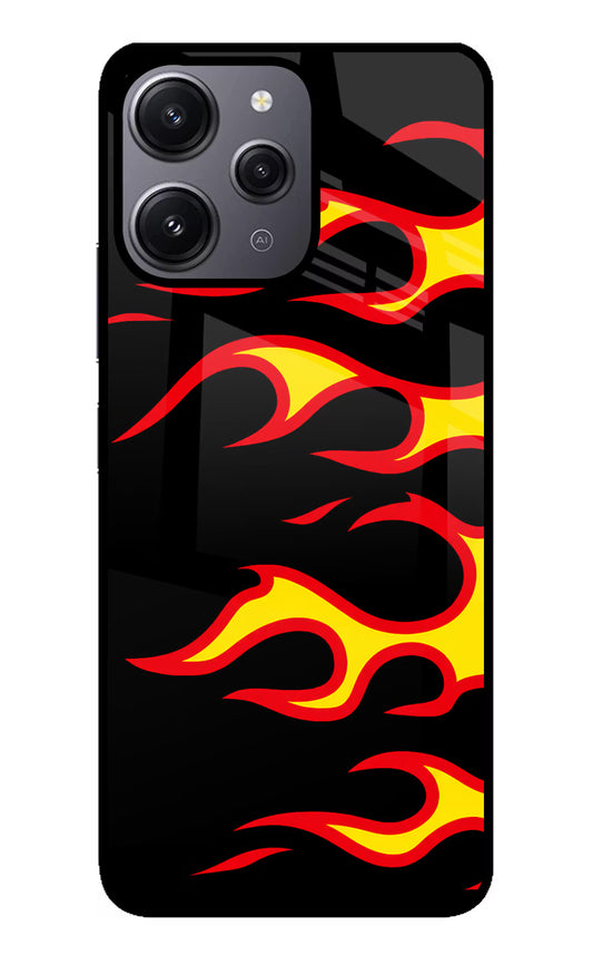 Side Sweep Flames Redmi 12 4G Glass Case