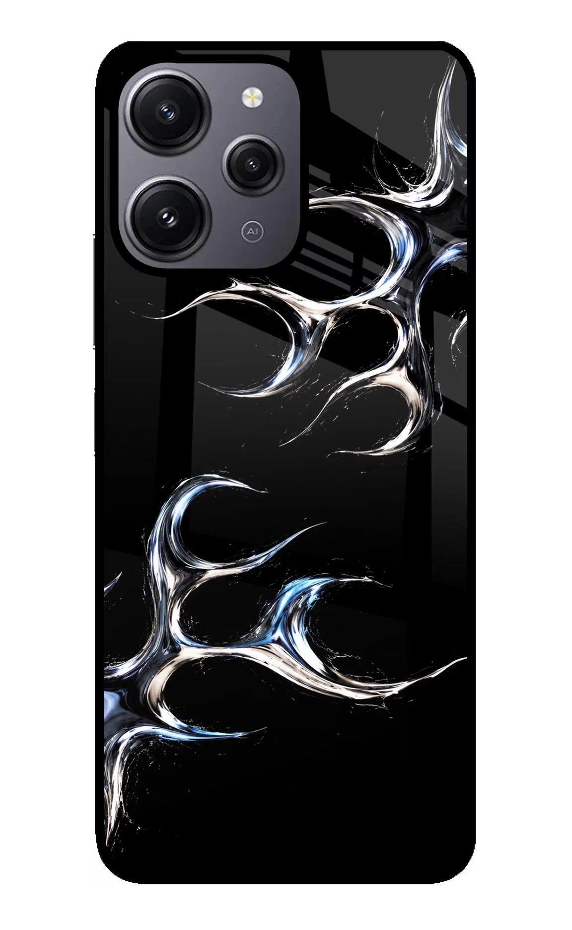 Chrome Tribal Redmi 12 4G Glass Case Back Cover by Casekaro