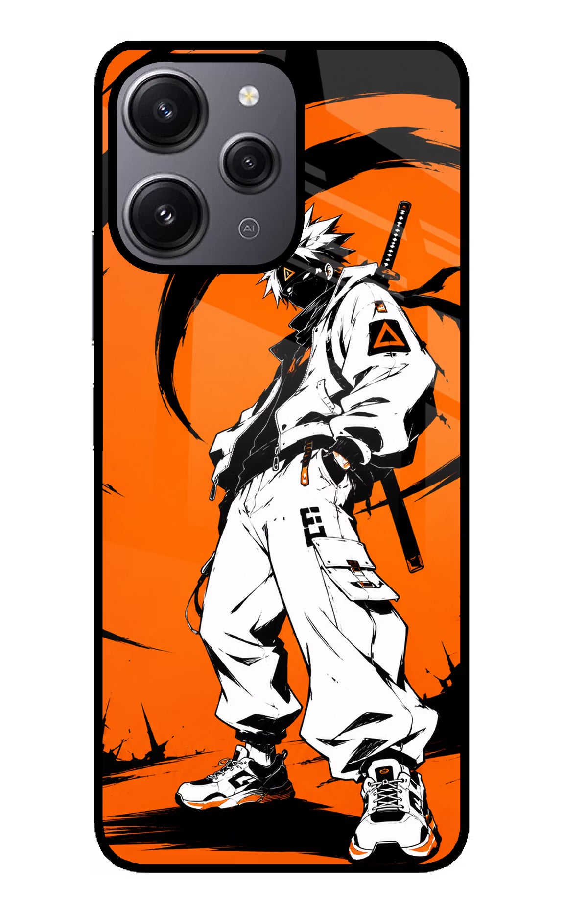 Street Samurai  Redmi 12 4G Glass Case Back Cover by Casekaro