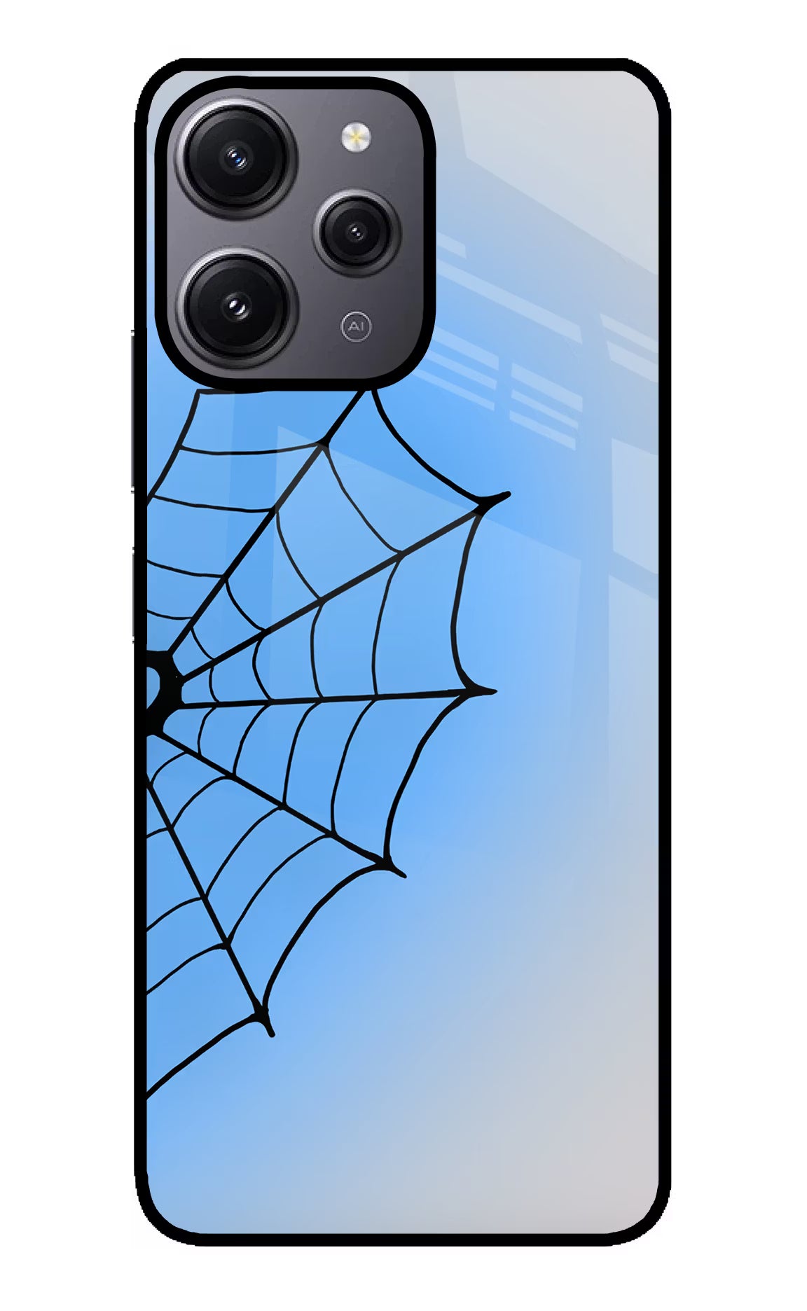 Blue Web Redmi 12 4G Glass Case